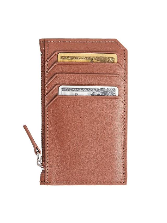 Womens Zip Leather Card Wallet Product Image