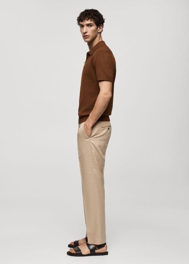 MANGO MAN - Tencel-linen pleated pants beigeMen Product Image