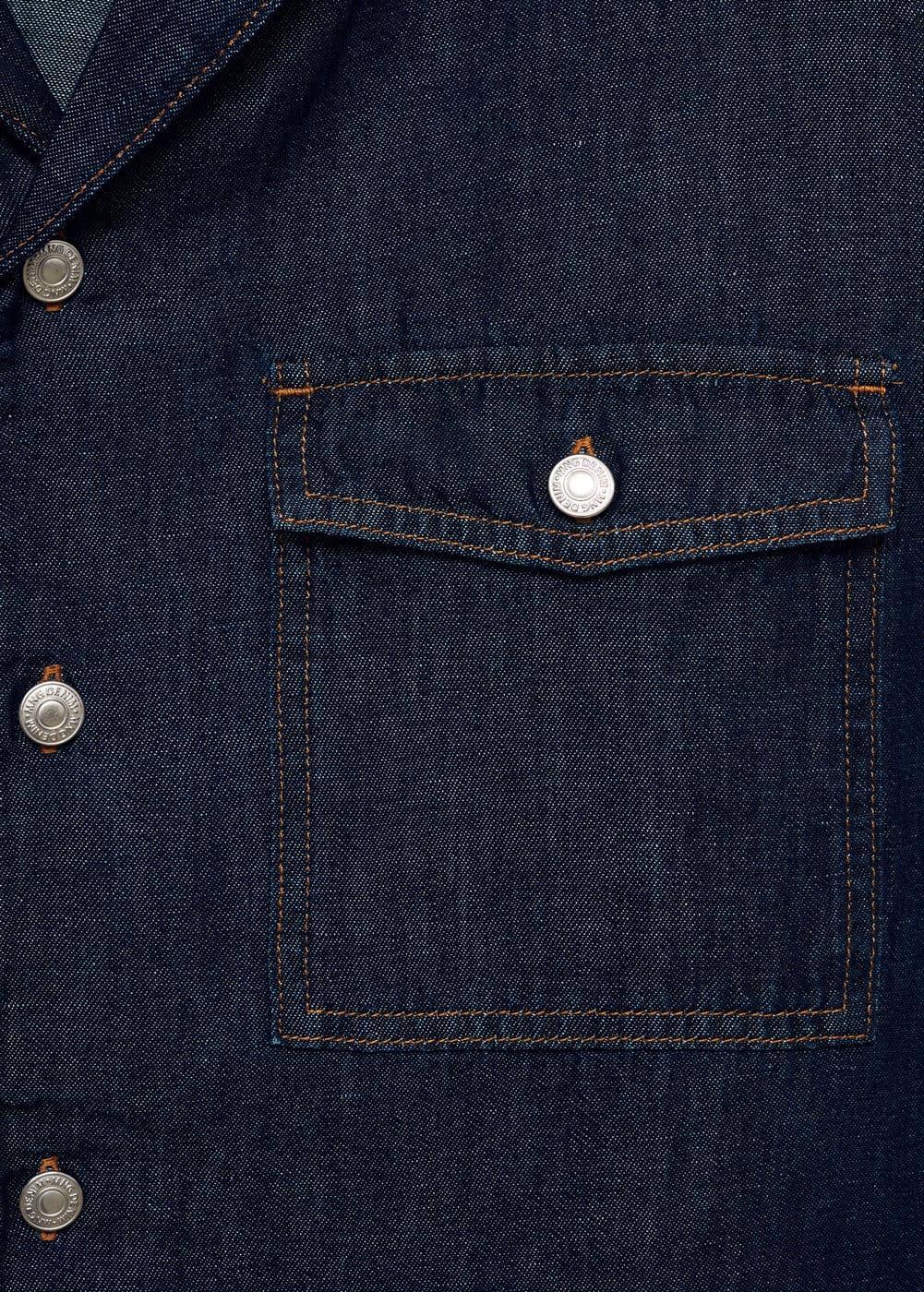 MANGO MAN - Cotton linen denim shirt open blueMen Product Image