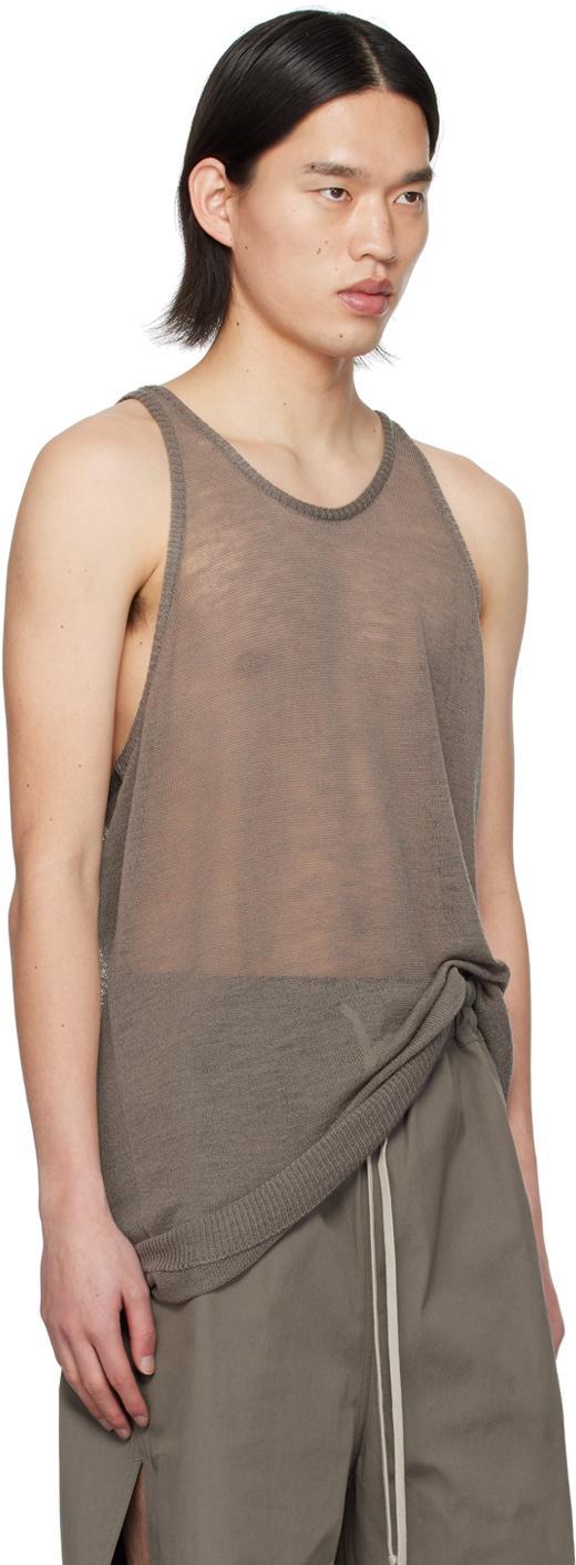 RICK OWENS Gray Sheer Tank Top In 34 Dust Product Image