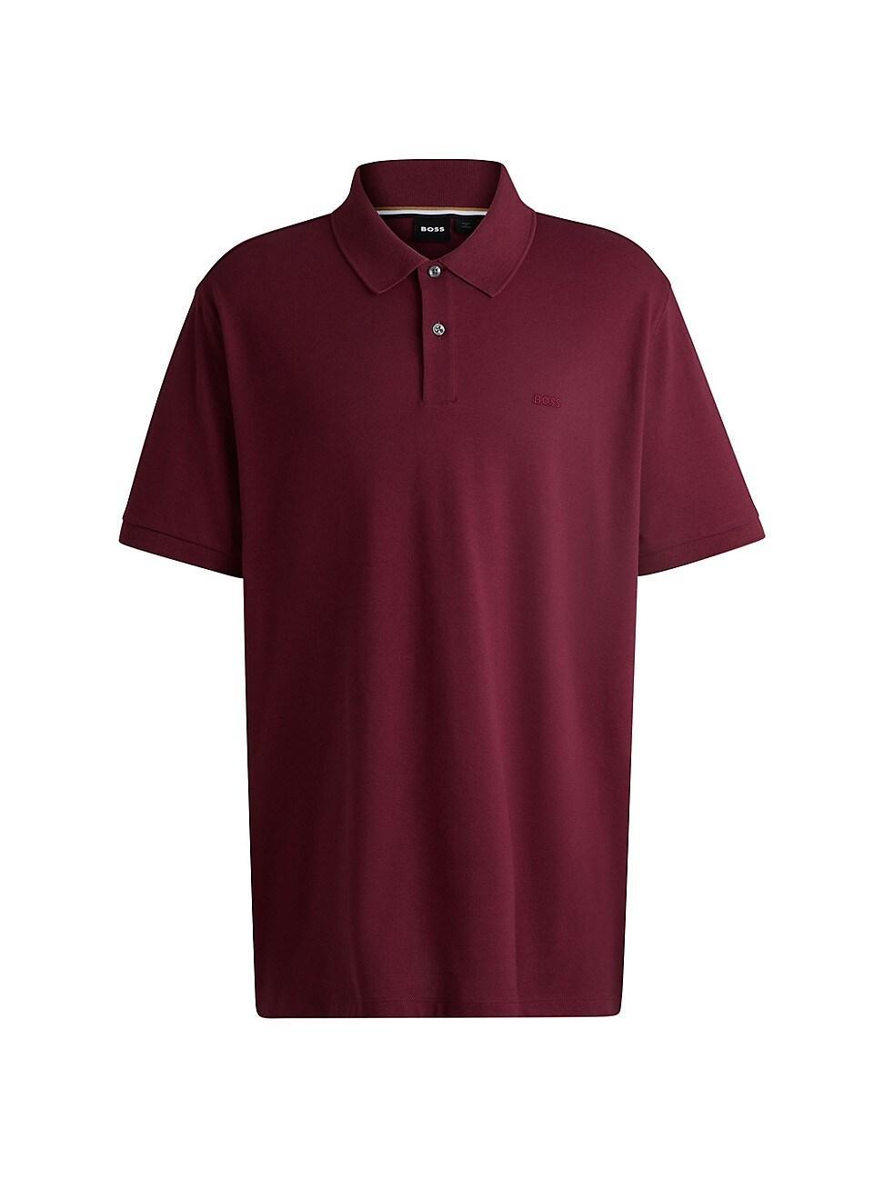 Mens Cotton Piqu Polo Shirt with Logo Detail Product Image