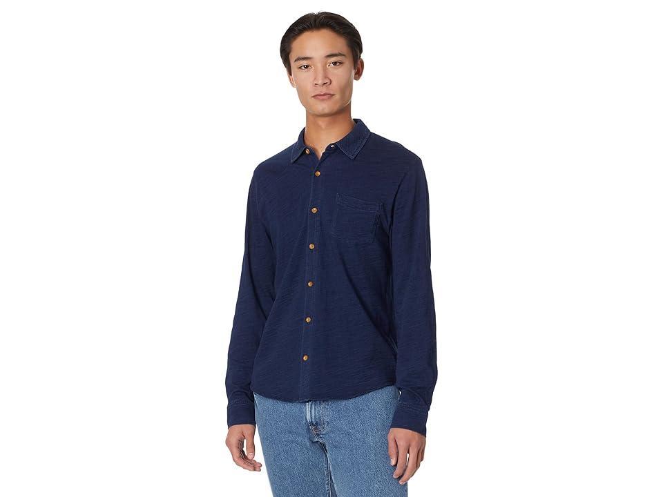 Lucky Brand Indigo Knit Button-Down Shirt (Dark Indigo) Men's Clothing Product Image