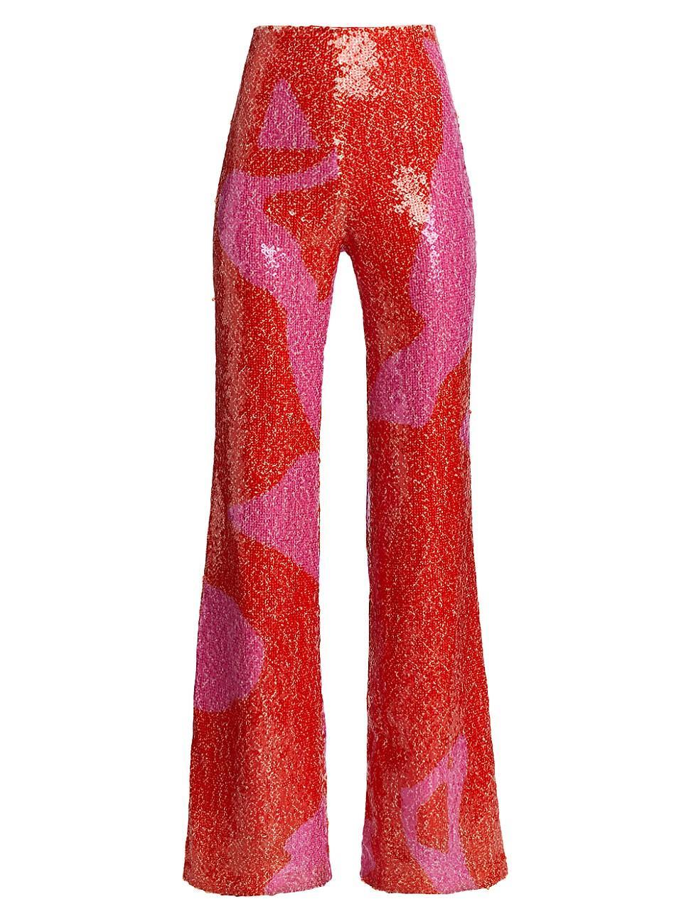 Womens Avellino Sequined Wide-Leg Pants Product Image