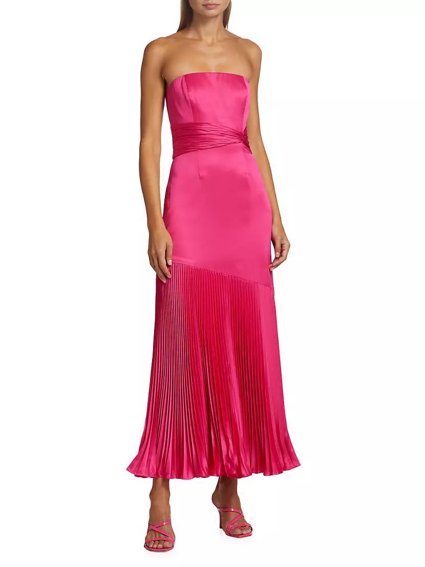 Milly Strapless Pleated Maxi Dress Product Image