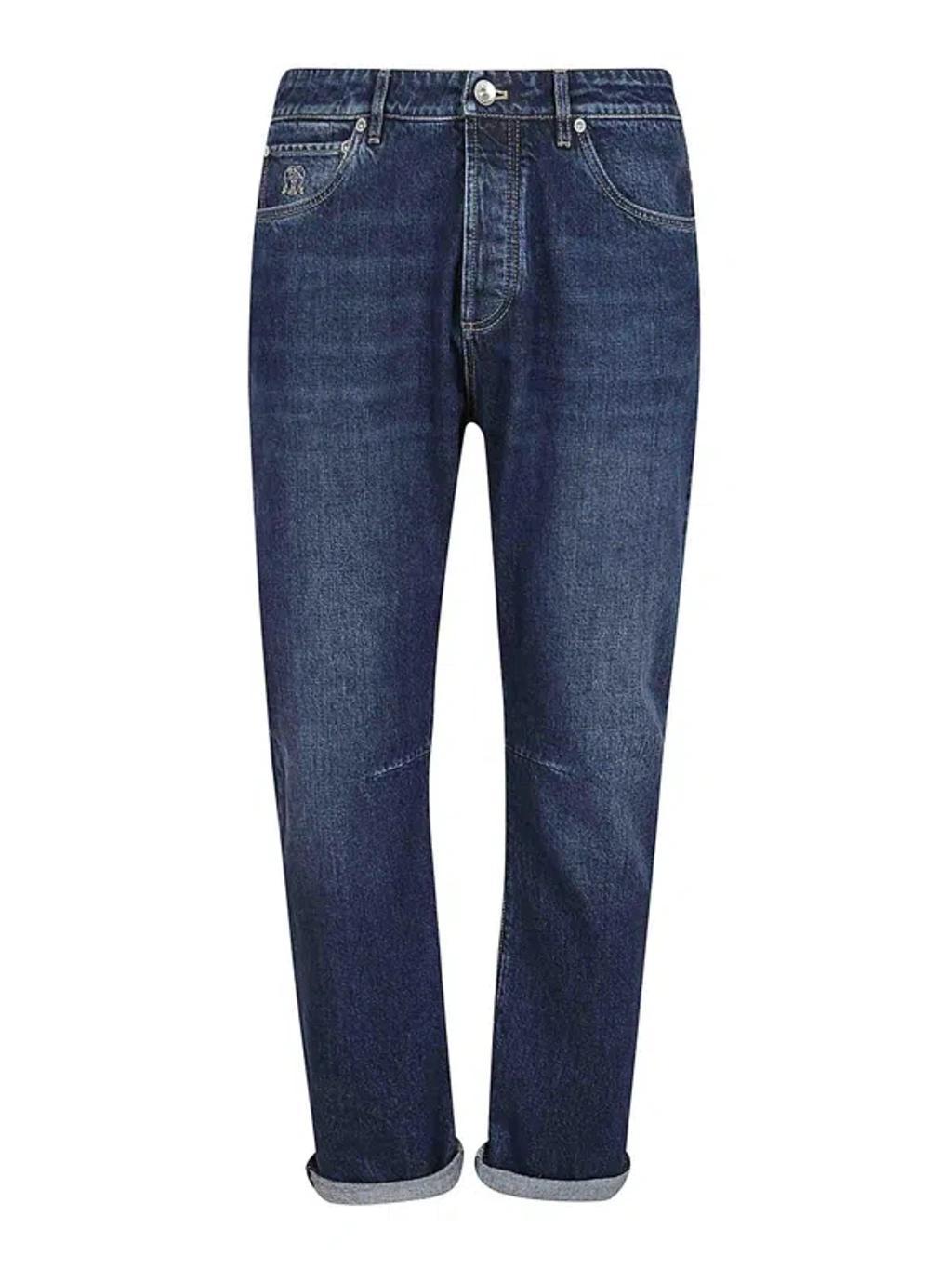 Denim Pants In Dark Wash Product Image