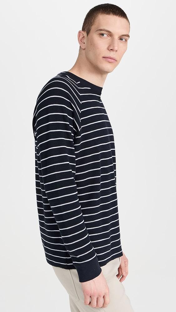 Vince Stripe Waffle Crew | Shopbop Product Image