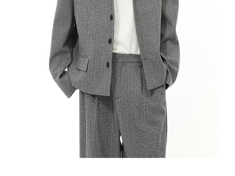 Single-Breasted Blazer / Mid Rise Loose Fit Dress Pants Product Image