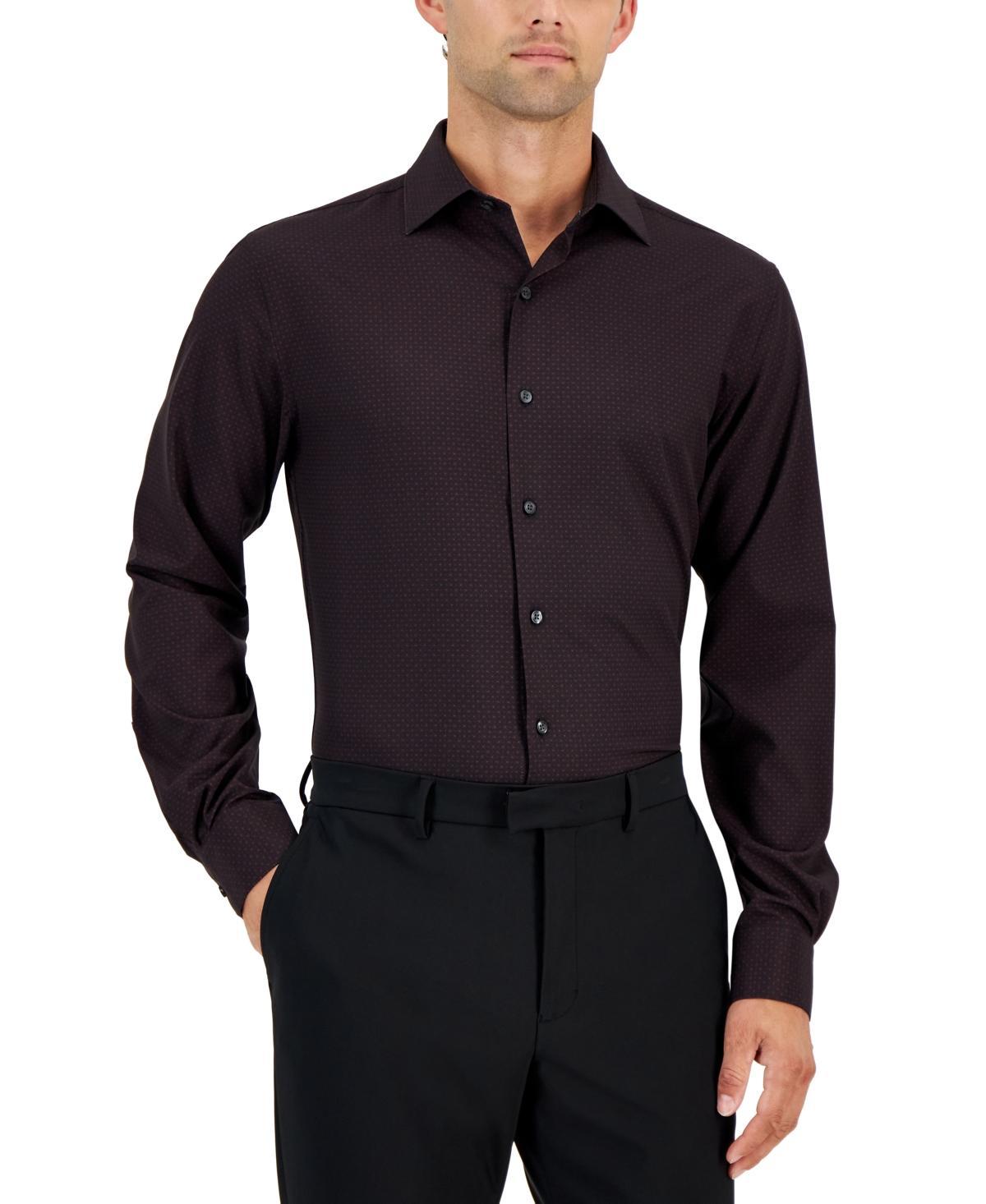 Alfani Mens Slim-Fit 4-Way Stretch Geo-Print Dress Shirt, Created for Macys Product Image