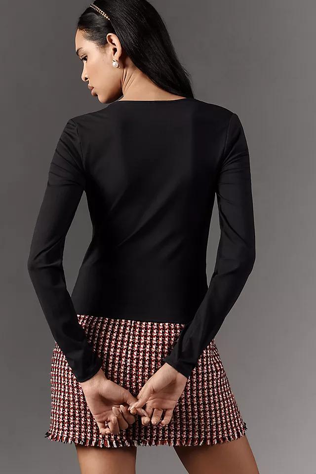 By Anthropologie Asymmetrical Front-Twist Long-Sleeve Top Product Image