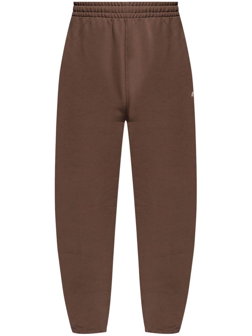 Logo-patch Cotton Track Pants In Brown Product Image