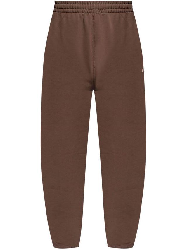 Logo-patch Cotton Track Pants In Brown Product Image