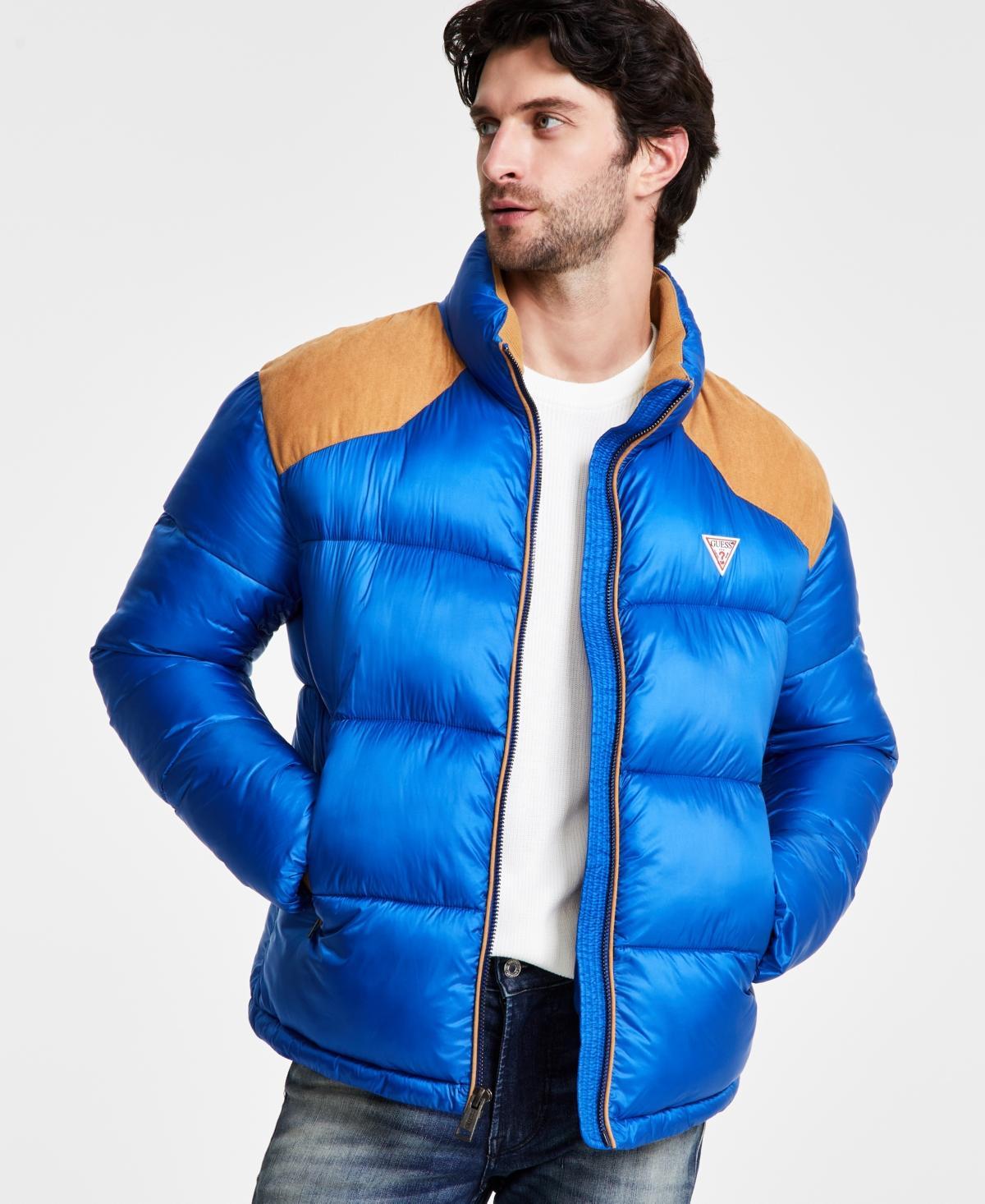 Guess Mens Larry Fabric Block Puffer Jacket Product Image