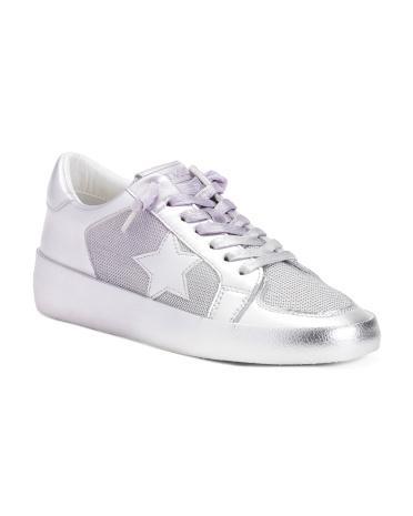 Dynamic Leather Star Sneakers for Women Product Image