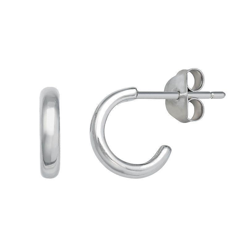 PRIMROSE Sterling Silver 9 mm C-hoop Earrings, Womens Product Image