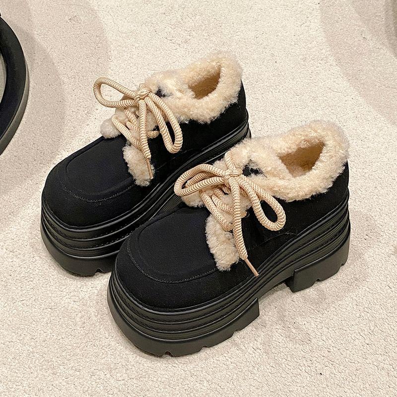 Platform Fleece Lined Lace Ups Product Image