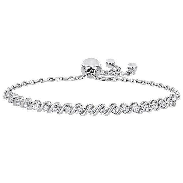 Stella Grace Sterling Silver 1/2 Carat T.W. Lab-Created Moissanite S-Link Adjustable Bolo Bracelet, Womens Product Image