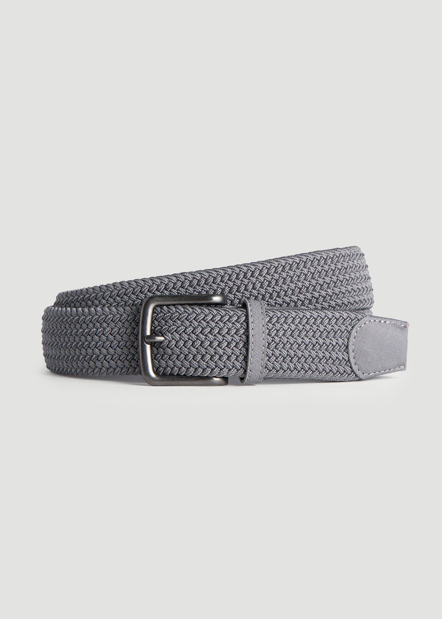 Stretch Woven Belt for Tall Men in Silvermist Male Product Image