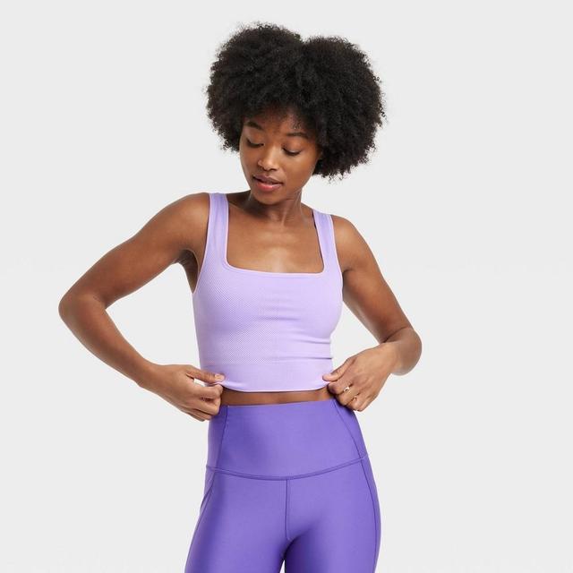 Womens Seamless Square Neck Cropped Tank Top - All In Motion Violet Product Image