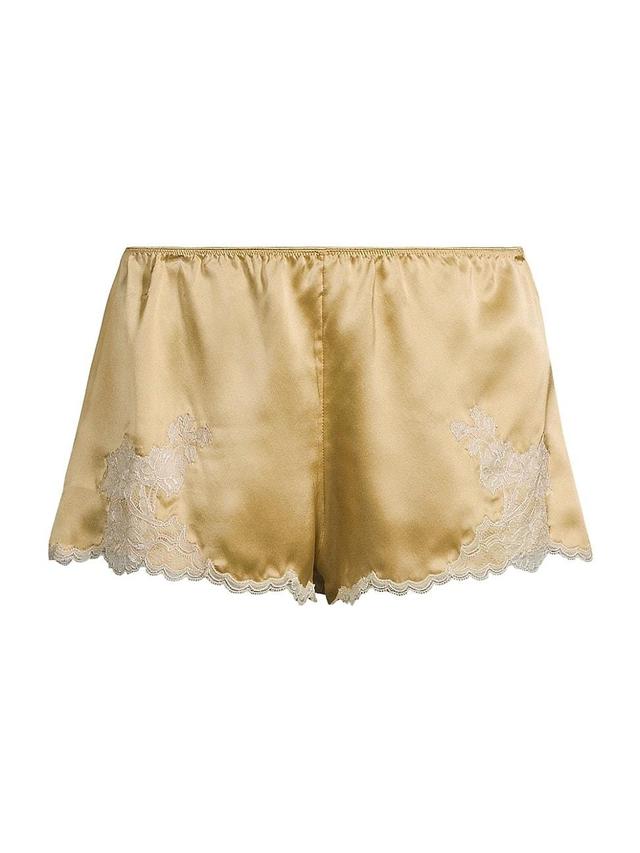 Womens Lolita Standard-Fit Lace-Trim Silk Shorts Product Image