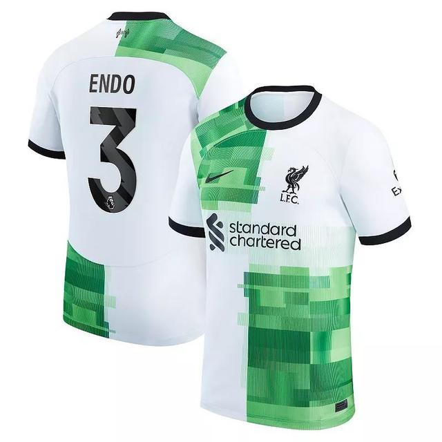 Nike Mens Wataru Endo White Liverpool 2023/24 Away Stadium Replica Player Jersey - White Product Image