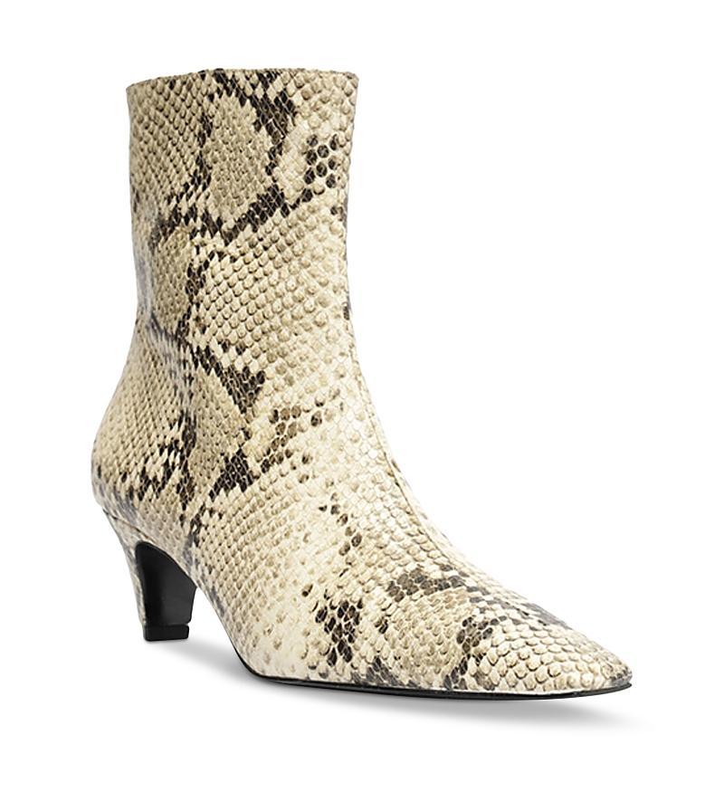 Womens Dellia 55MM Snake-Embossed Leather Booties Product Image