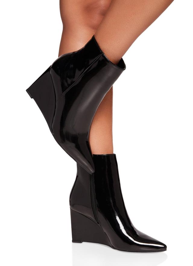 Womens Pointed Toe Wedge Booties Product Image