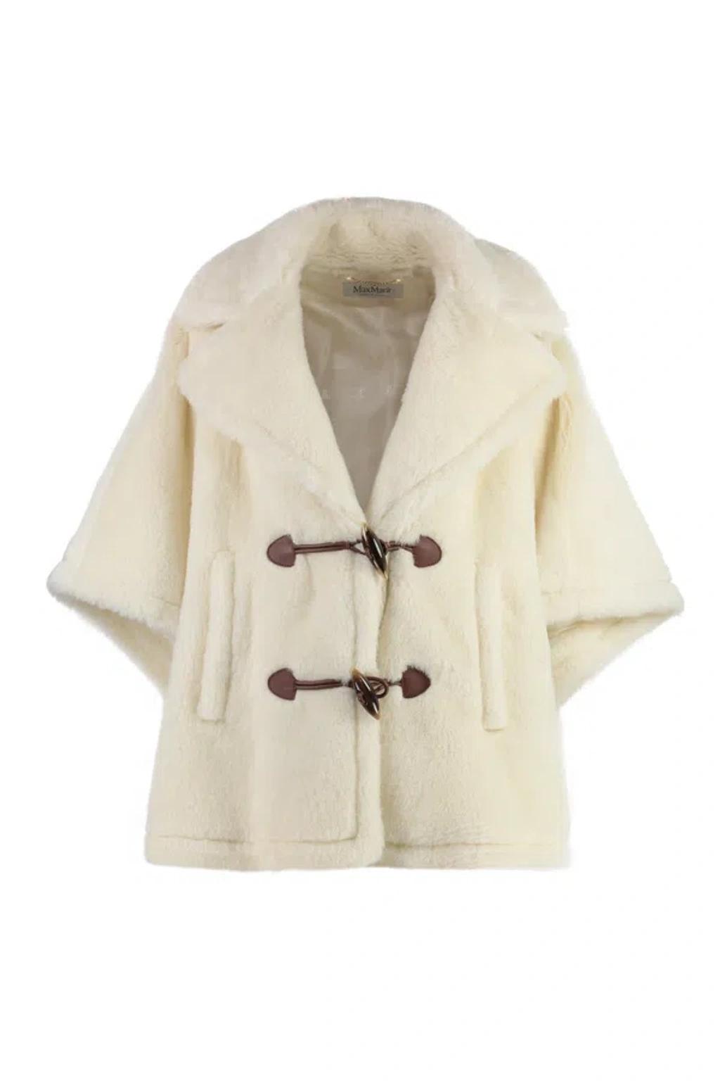 MAX MARA George Teddy Cape Coat In White Product Image