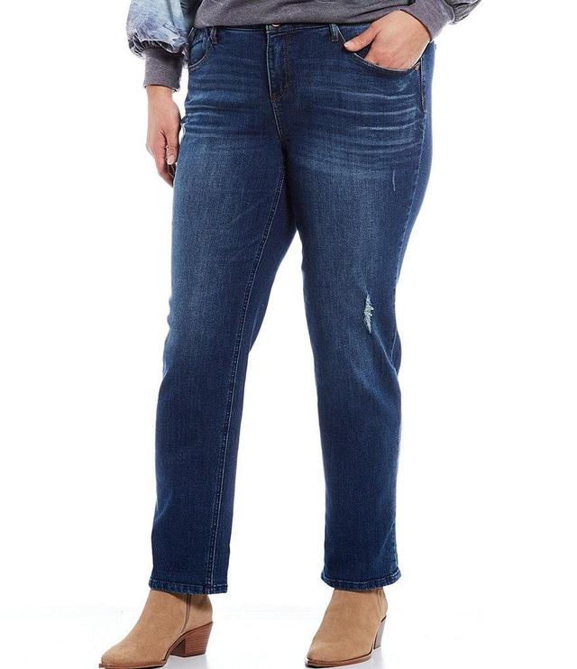 Democracy Plus Size #double;Ab#double;solution Mid Rise Straight Leg Girlfriend Jeans Product Image