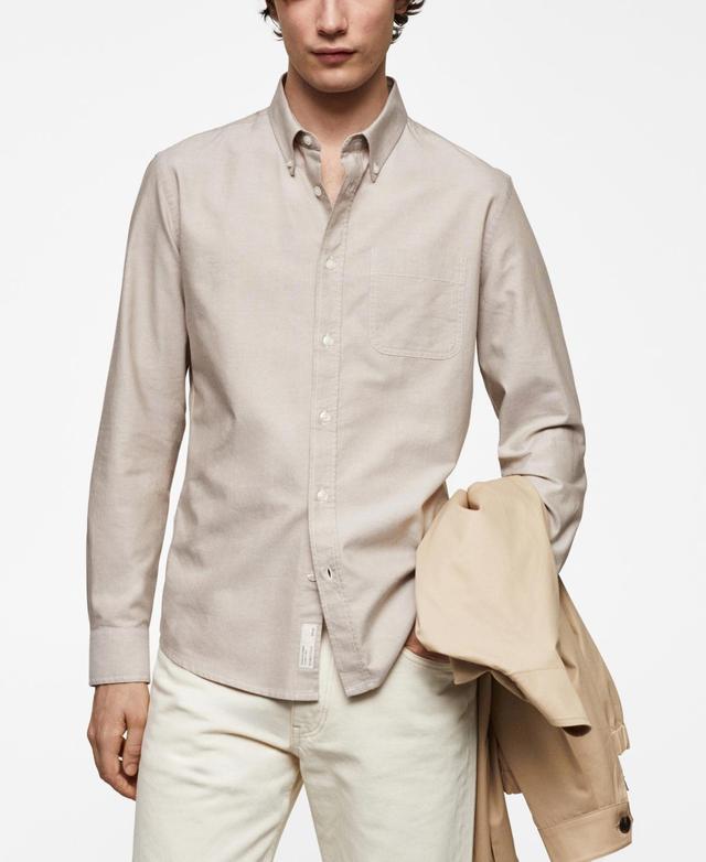 Mango Mens Regular Fit Oxford Cotton Shirt Product Image