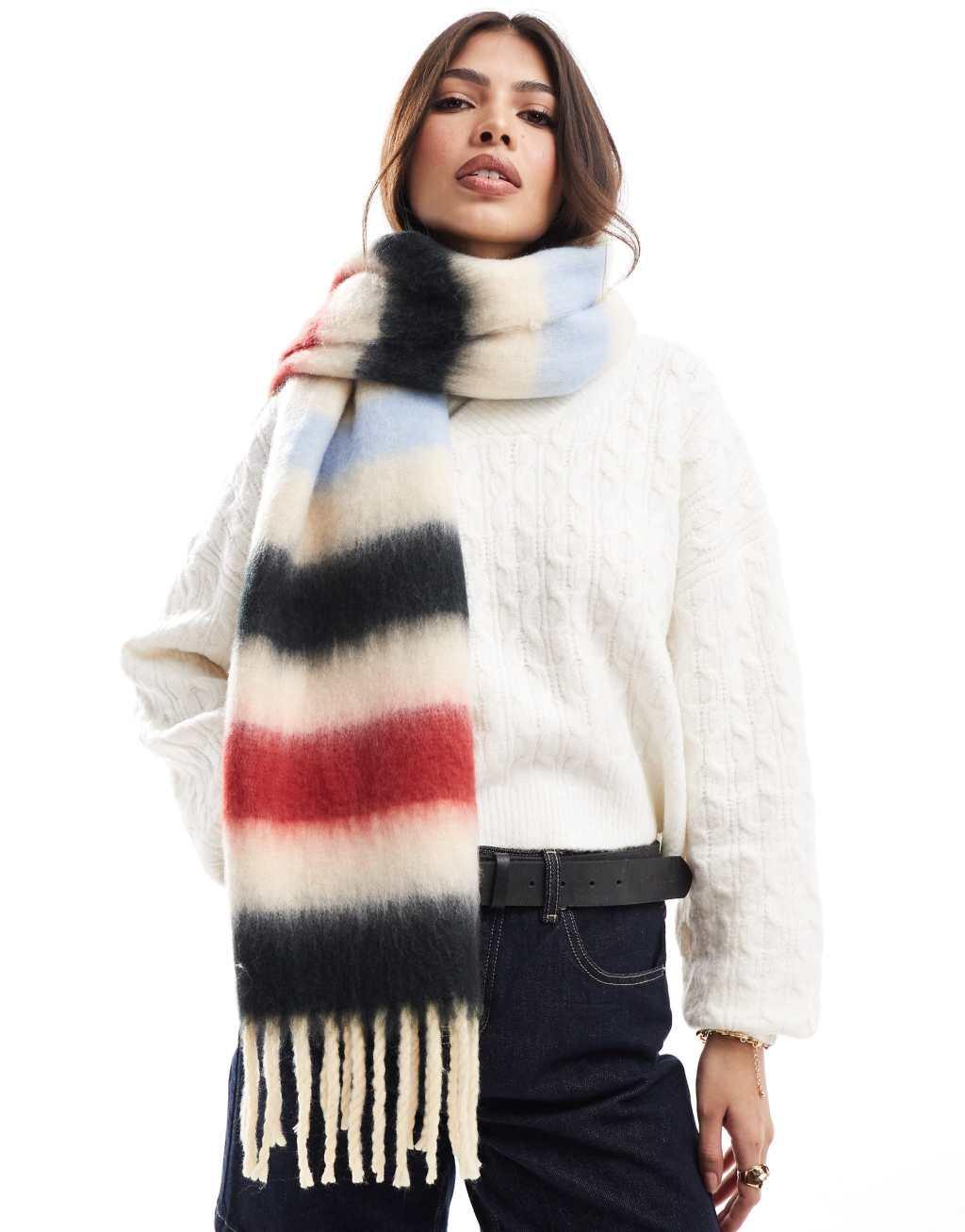 Glamorous striped blanket scarf in multi Product Image