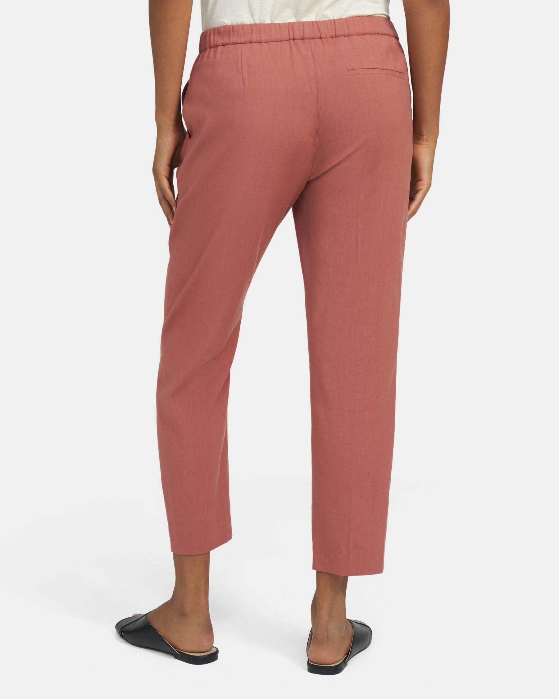 Slim Cropped Pull-On Pant in Linen Product Image