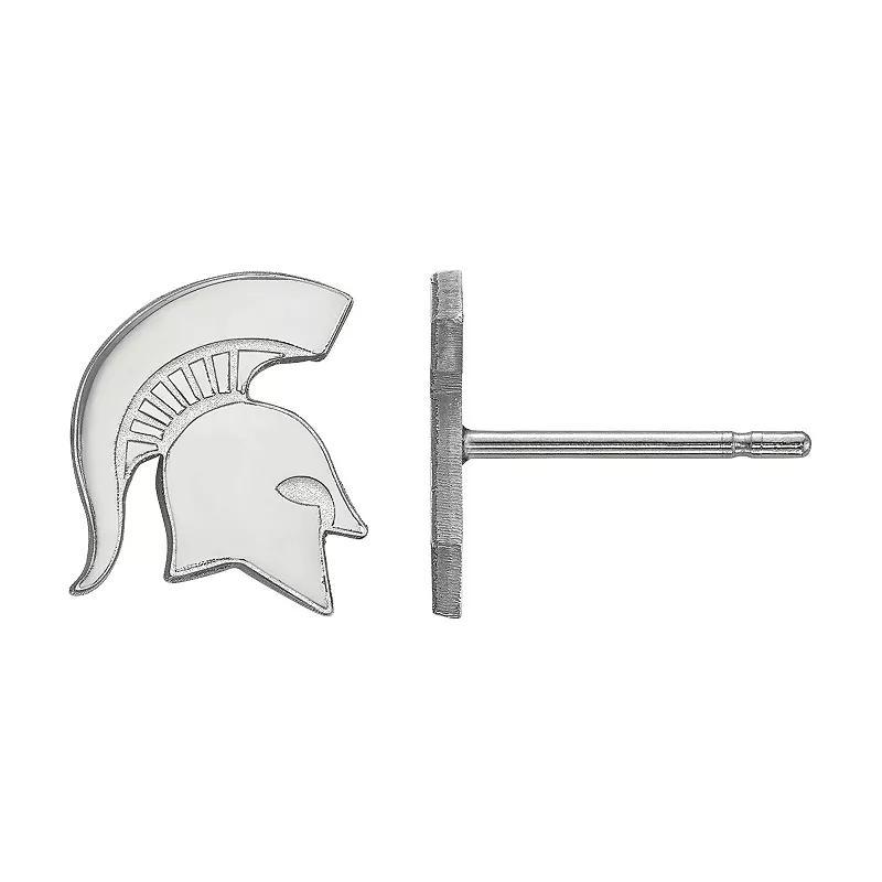 LogoArt Michigan State Spartans Sterling Silver Extra Small Post Earrings, Womens Product Image