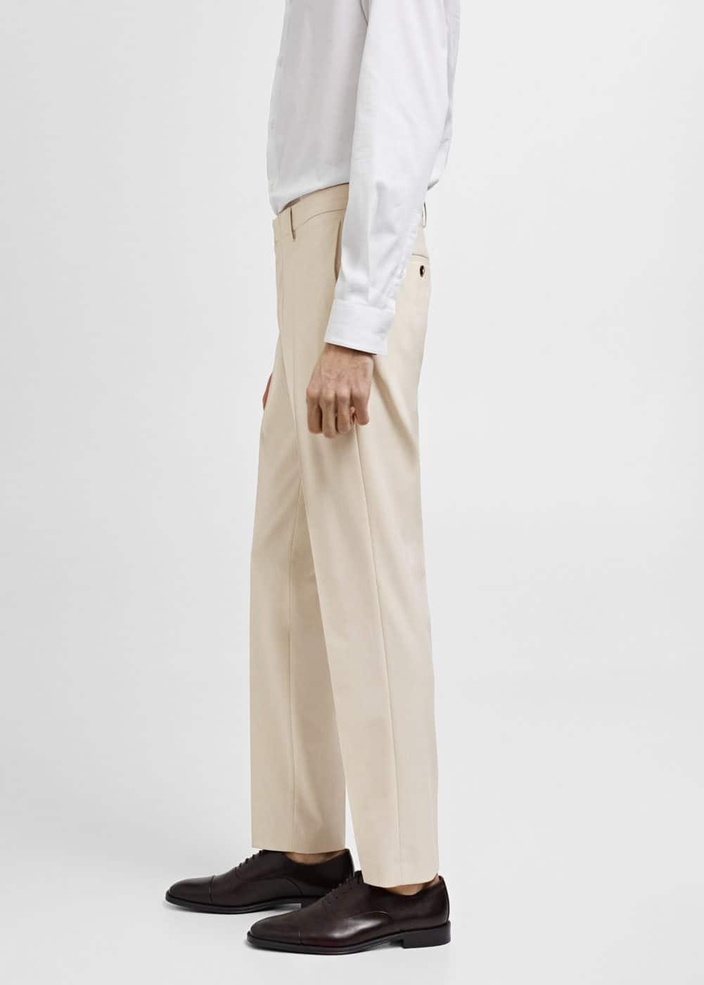 MANGO MAN - Stretch fabric super slim-fit suit pants ecruMen Product Image