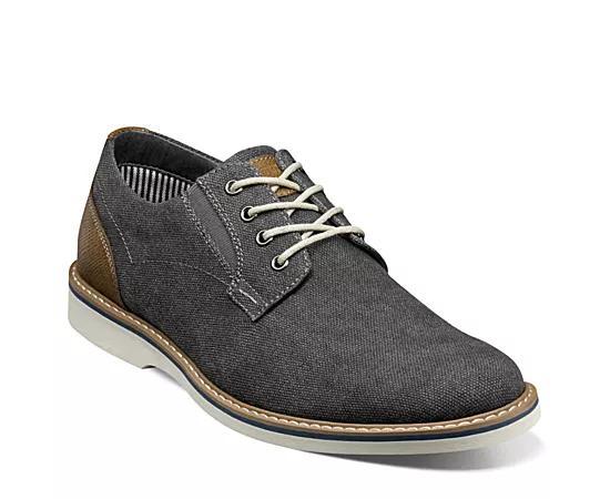 Nunn Bush Barklay Mens Canvas Oxford Shoes Grey Light Blue Product Image