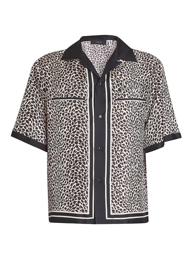 Mens MA Leopard Silk Bowling Shirt Product Image