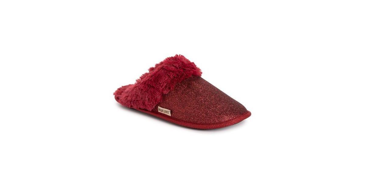 MUK LUKS Womens Angled Sparkle Scuff Slippers Product Image