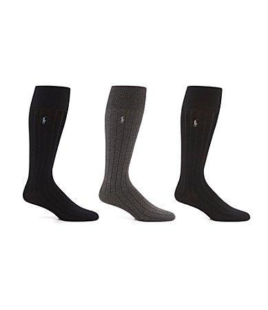 Polo Ralph Lauren Ribbed Over-the-Calf Socks 3-Pack Product Image