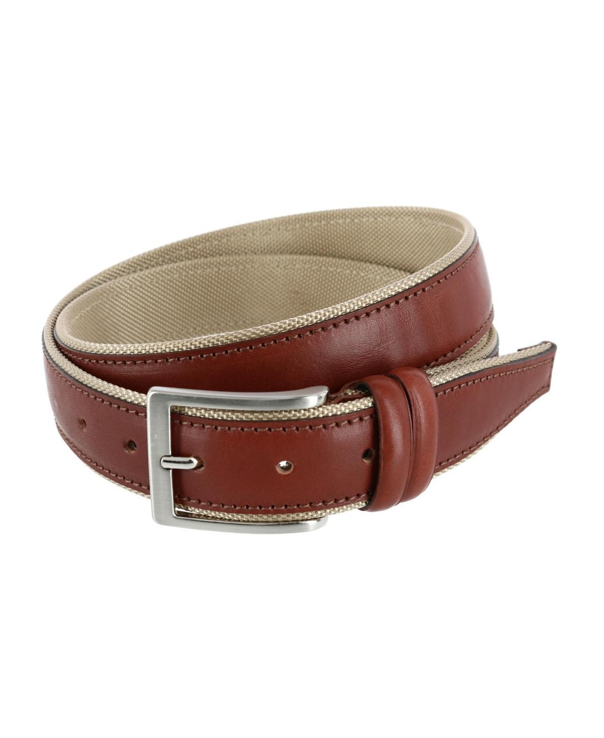 Mens Back Nine Leather and Nylon Belt Product Image