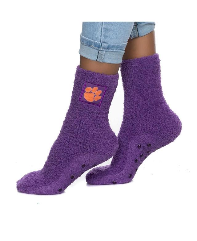 Womens ZooZatz Clemson Tigers Fuzzy Team Crew Socks Product Image