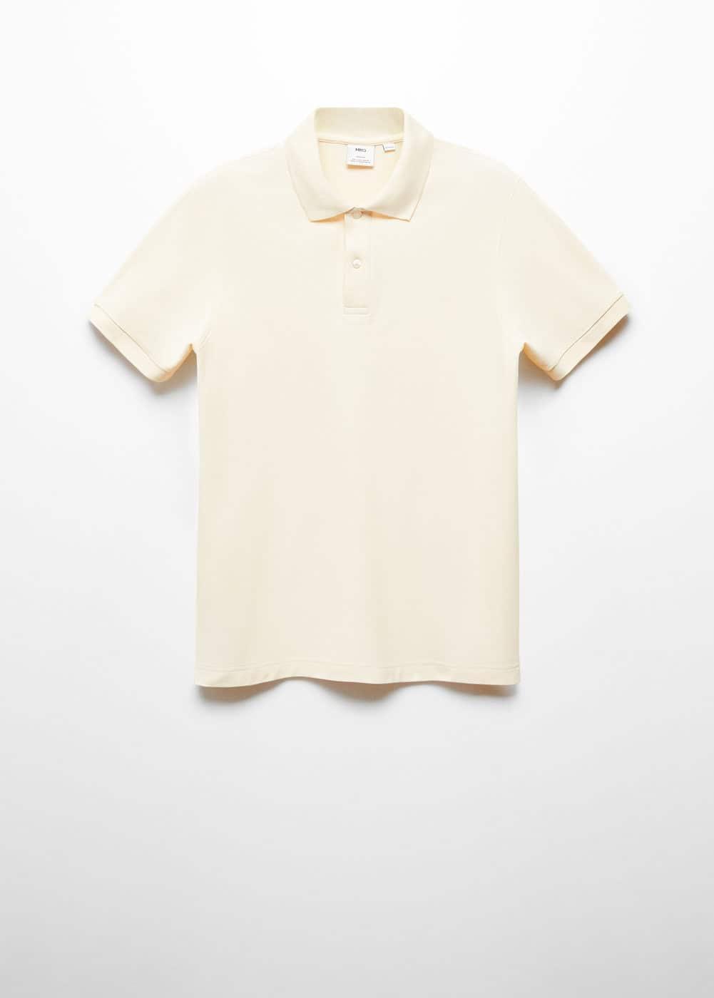 MANGO MAN - 100% cotton pique polo shirt vanillaMen Product Image