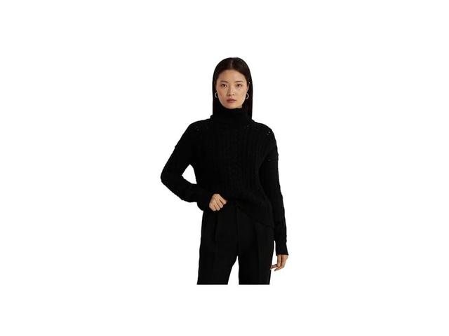 Lauren Ralph Lauren Womens Cable-Knit Turtleneck Sweater Product Image