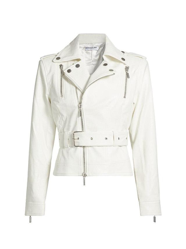 Womens Reed Faux-Leather Biker Jacket Product Image