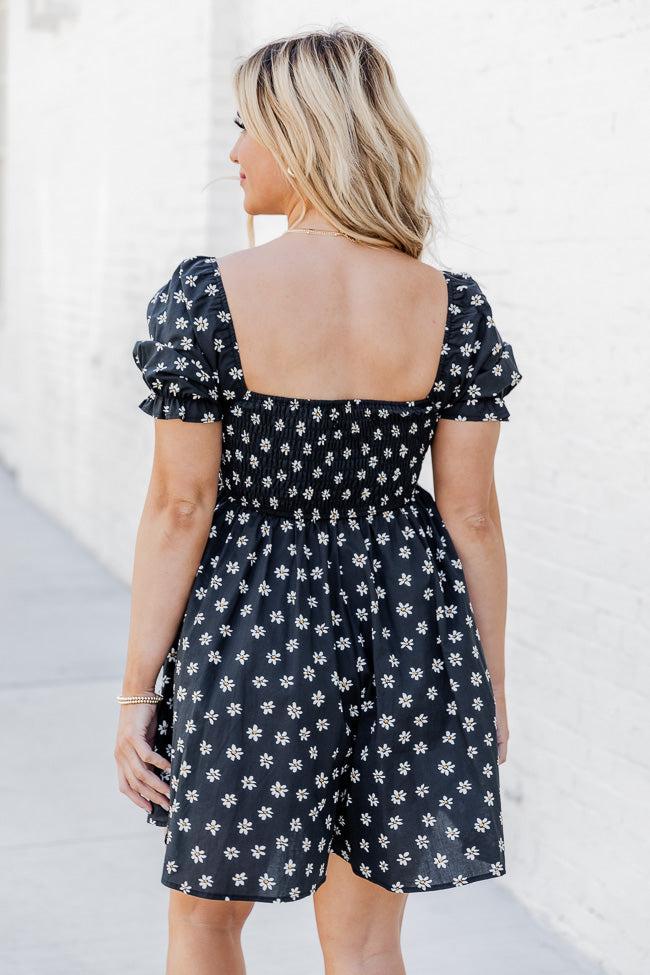 Evening Walks Black Floral Romper Dress FINAL SALE Product Image