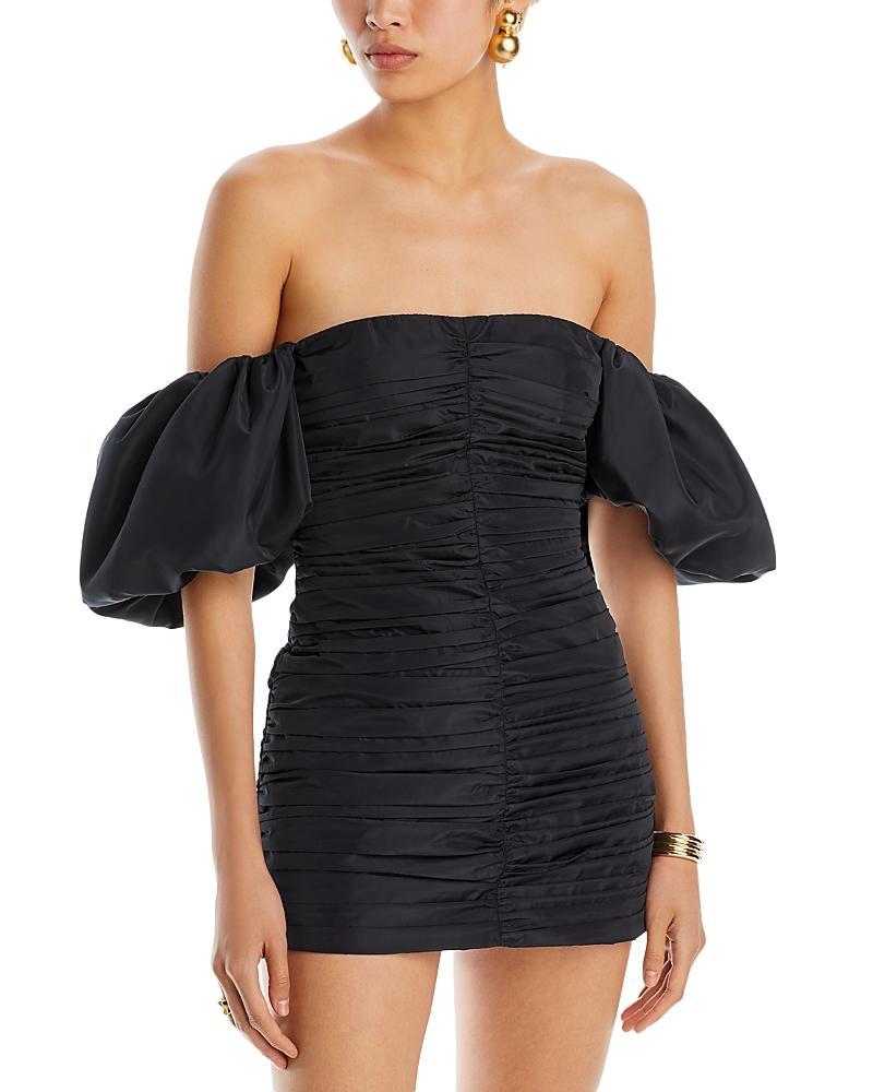 Womens Suzette Ruched Puff-Sleeve Minidress Product Image