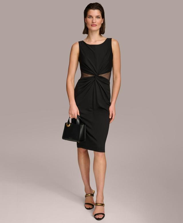 Donna Karan Womens Embellished Twist-Front Sheath Dress Product Image