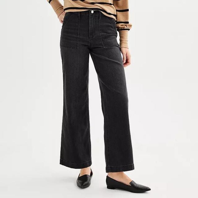 Womens Sonoma Goods For Life Utility Wide-Leg Jeans Product Image