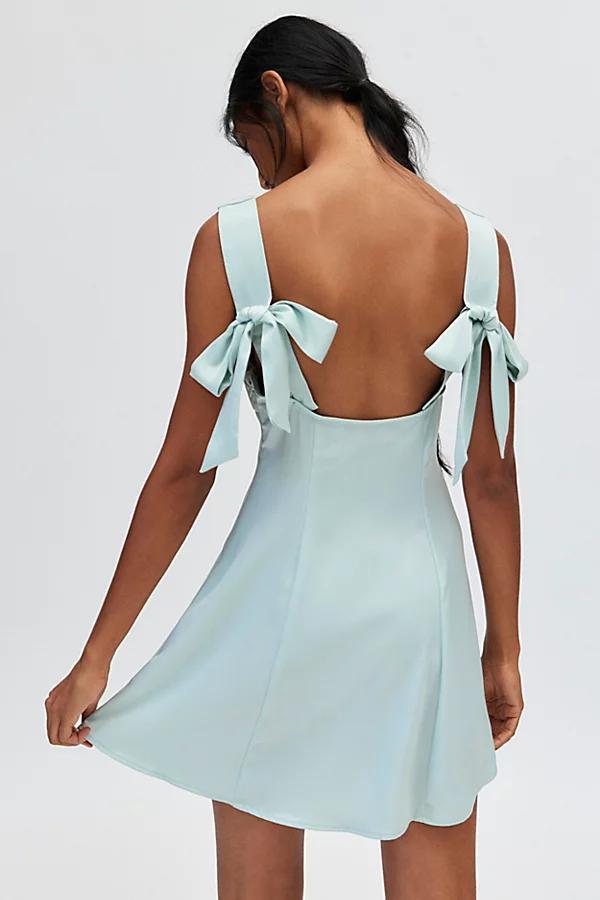 Urban Outfitters UO Bri Double Bow Satin Mini Dress Womens at Urban Outfitters Product Image