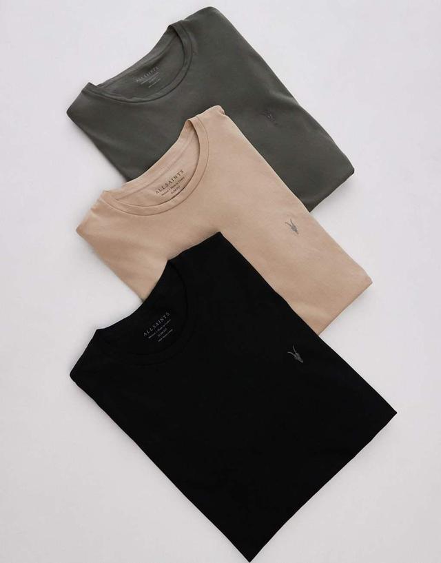 AllSaints Tonic 3-pack t-shirts in black green white Product Image