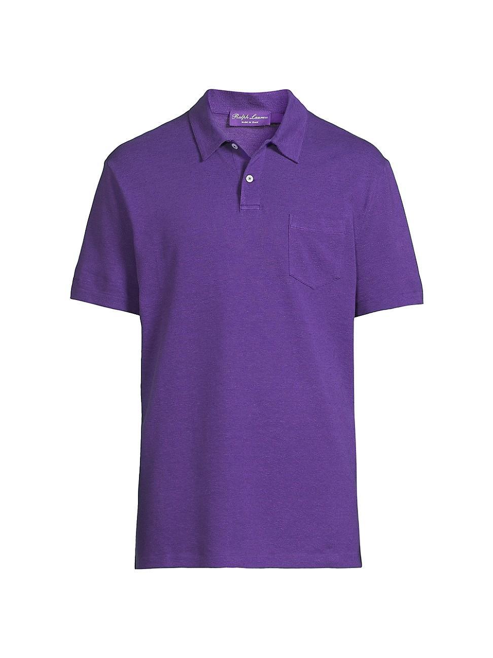 Men's Linen-Cotton Pique Polo Shirt Product Image