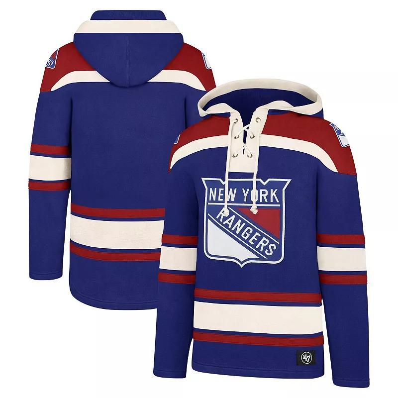 Mens 47 Blue New York Rangers Big & Tall Superior Lacer Pullover Hoodie Product Image